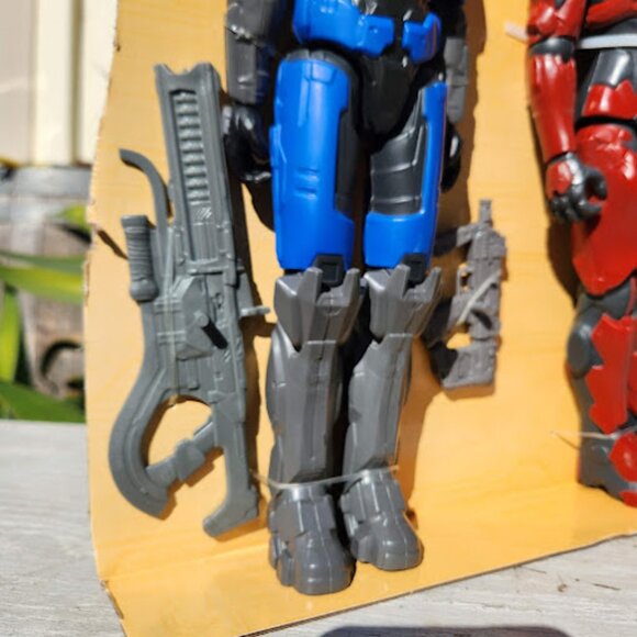 HALO Master Chief 12" Action Figure Blue Red Spartan Toy Bundle Video Game Memor - Picture 7 of 14